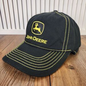 John Deere Nothing Runs Like A Deere Ear Flap Winter Cap Black Fleece Lined Hat